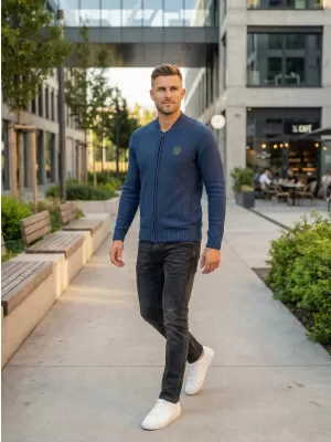 Pánský svetr ALTISPORT ZINAJ MPLS093 TMAVĚ MODRÁ