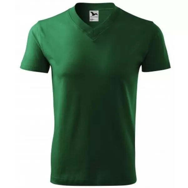 Pánské triko MALFINI V-NECK 102 LAHVOVĚ ZELENÁ 
