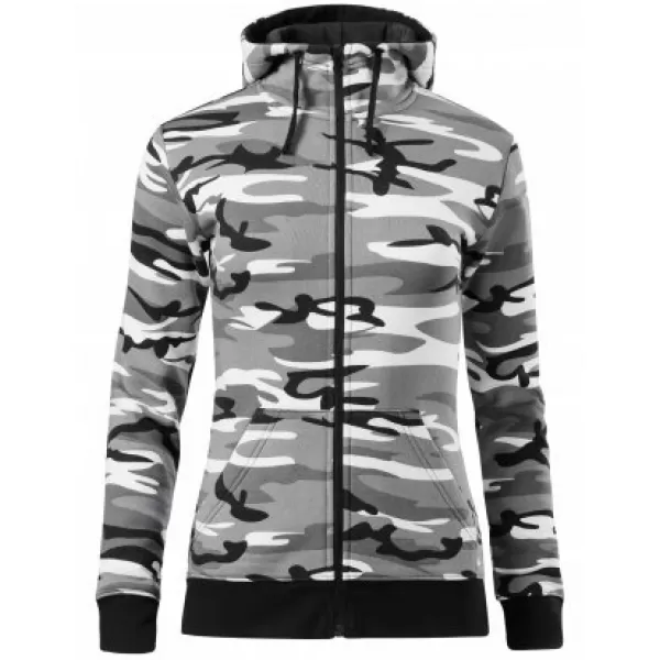  Dámská mikina MALFINI CAMO ZIPPER C20 CAMOUFLAGE GRAY 