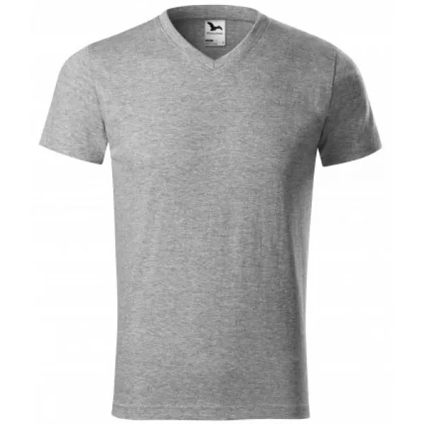  Pánské triko MALFINI HEAVY V-NECK 111 TMAVĚ ŠEDÝ MELÍR 