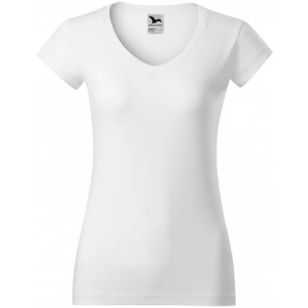  Dámské triko MALFINI FIT V-NECK 162 BÍLÁ 
