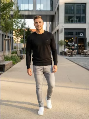 Pánský svetr ALTISPORT KAMIQ MPLS096 ČERNÁ
