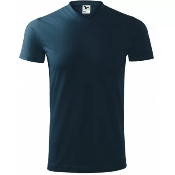  Pánské triko MALFINI HEAVY V-NECK 111 NÁMOŘNÍ MODRÁ 