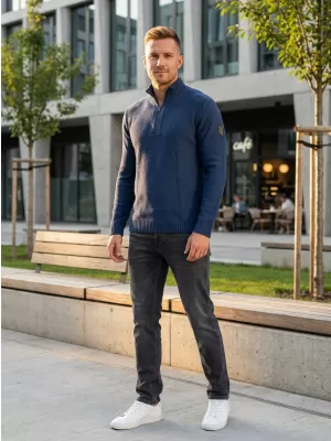 Pánský svetr ALTISPORT BASEK MPLS094 TMAVĚ MODRÁ