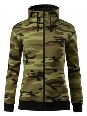Dámská mikina MALFINI CAMO ZIPPER C20 CAMOUFLAGE GREEN
