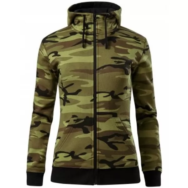  Dámská mikina MALFINI CAMO ZIPPER C20 CAMOUFLAGE GREEN 