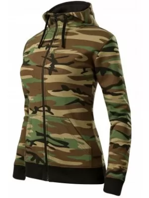 Dámská mikina MALFINI CAMO ZIPPER C20 CAMOUFLAGE BROWN