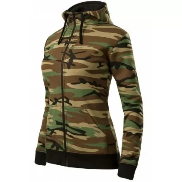  Dámská mikina MALFINI CAMO ZIPPER C20 CAMOUFLAGE BROWN 