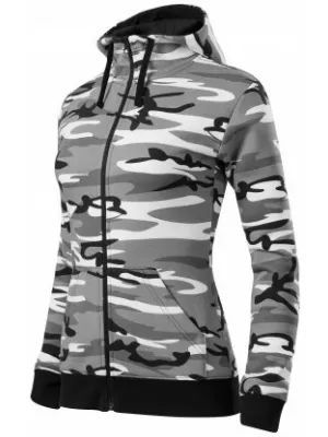 Dámská mikina MALFINI CAMO ZIPPER C20 CAMOUFLAGE GRAY