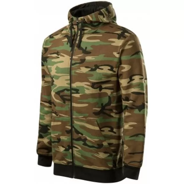  Pánská mikina MALFINI CAMO ZIPPER C19 CAMOUFLAGE BROWN 