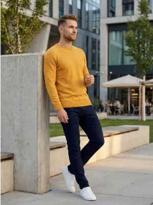 Pánský svetr ALTISPORT KAMIQ MPLS096 ŽLUTÁ