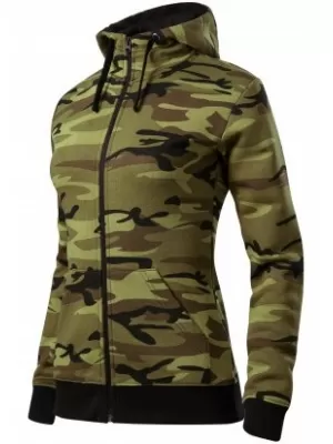 Dámská mikina MALFINI CAMO ZIPPER C20 CAMOUFLAGE GREEN