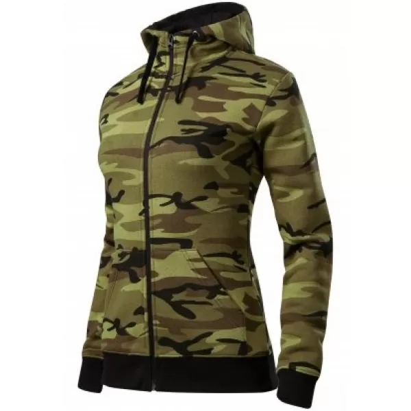  Dámská mikina MALFINI CAMO ZIPPER C20 CAMOUFLAGE GREEN 