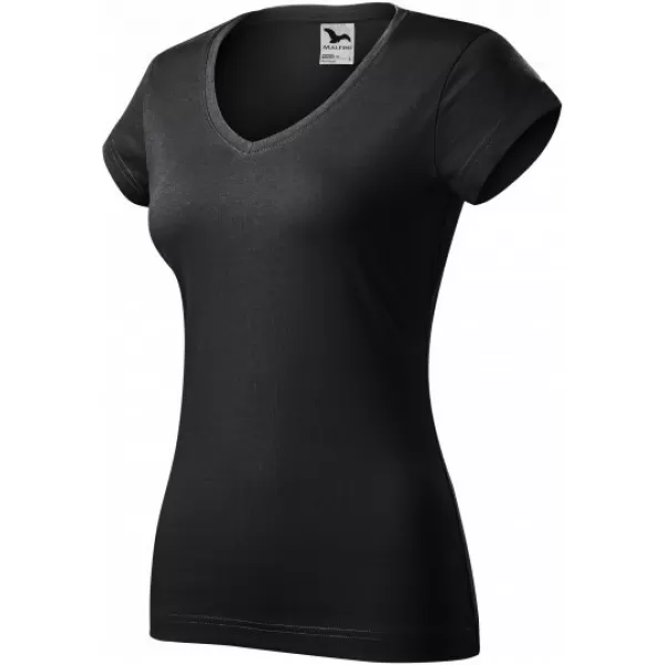  Dámské triko MALFINI FIT V-NECK 162 EBONY GRAY 