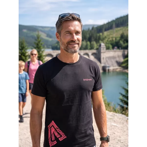  Pánské triko ALTISPORT ALM013129 ČERNOČERVENÁ 