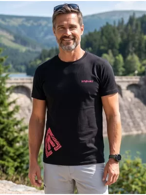 Pánské triko ALTISPORT ALM013129 ČERNOČERVENÁ