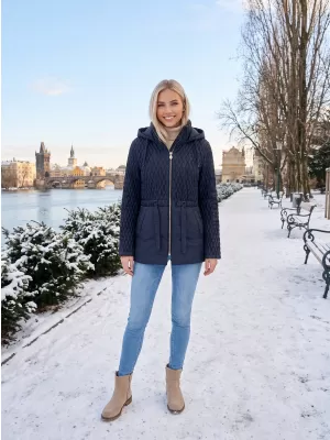 Dámská zimní bunda KIXMI KAITLYN TMAVĚ MODRÁ