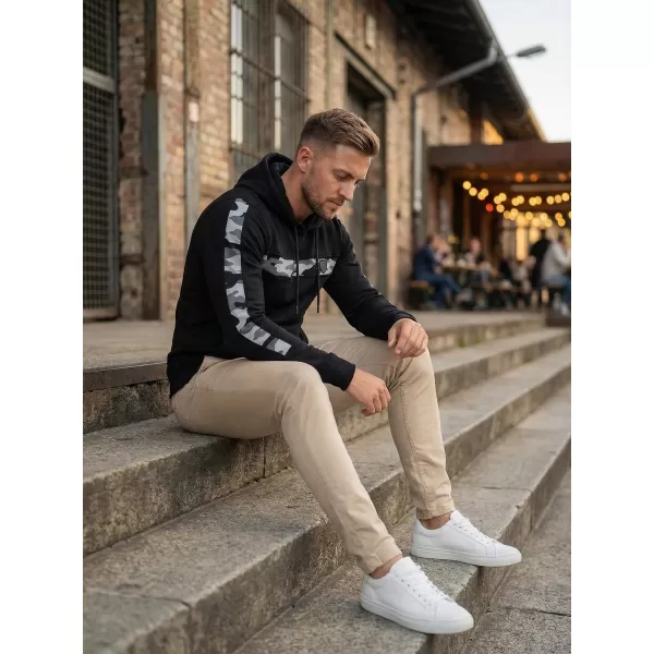  Pánská prodloužená mikina KIXMI KENNY ČERNÁ 