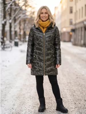 Dámský kabát SAM 73 ALISHA WB 806 TMAVĚ ZELENÁ