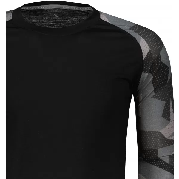  Pánské termo triko SENSOR MERINO IMPRESS 19200020 ČERNÁ/CAMO 