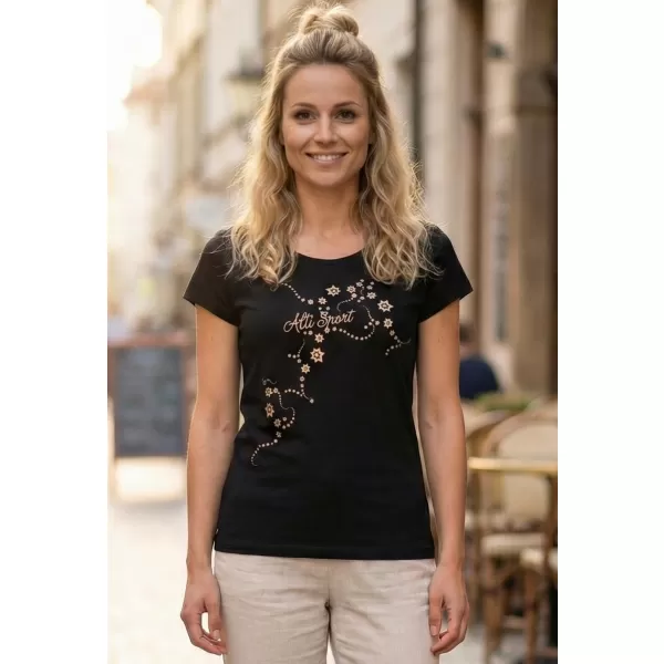  Dámské triko ALTISPORT CARRYOVER ALW009F61 ČERNOZLATÁ 