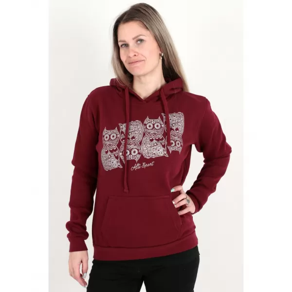  Dámská mikina ALTISPORT ALW005JN795 VÍNOVÁ 
