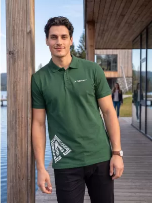 Pánské triko s límečkem ALTISPORT ALM013203 LAHVOVĚ ZELENÁ