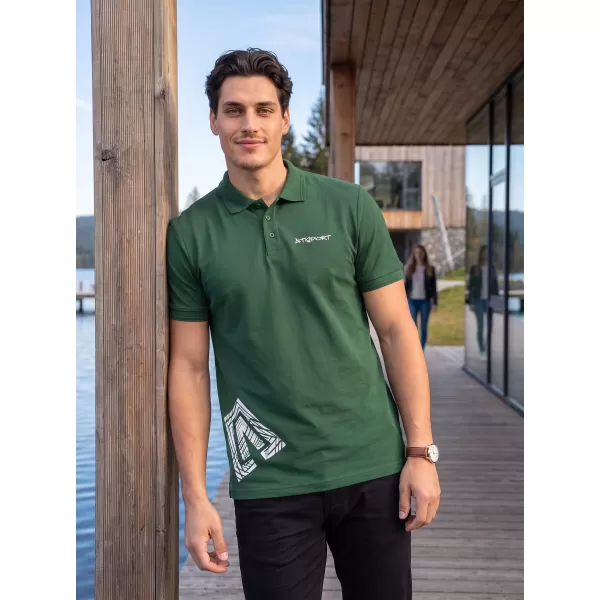  Pánské triko s límečkem ALTISPORT ALM013203 LAHVOVĚ ZELENÁ 