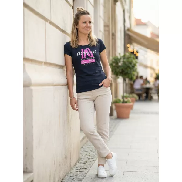  Dámské triko ALTISPORT ALW047122 NÁMOŘNÍ MODRÁ/RŮŽOVÁ 