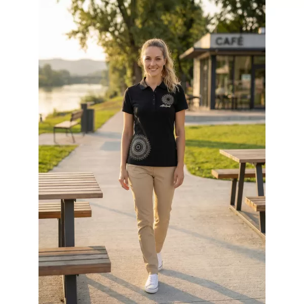  Dámské triko s límečkem ALTISPORT ALW024210 NÁMOŘNÍ MODRÁ 