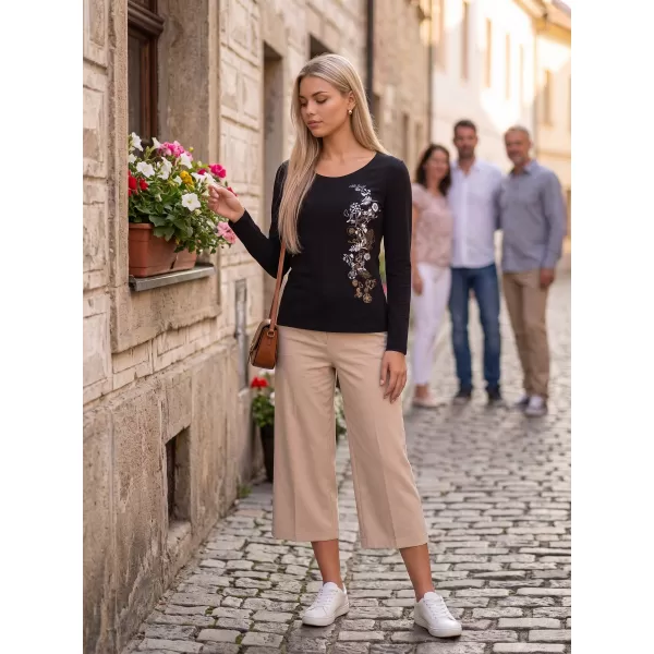  Dámské triko s dlouhým rukávem ALTISPORT CARRYOVER ALW029169 ČERNOZLATÁ 