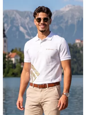 Pánské triko s límečkem ALTISPORT ALM013203 BÍLÁ