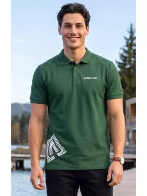Pánské triko s límečkem ALTISPORT ALM013203 LAHVOVĚ ZELENÁ