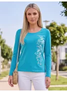 Dámské triko s dlouhým rukávem ALTISPORT CARRYOVER ALW029169 TYRKYSOVÁ
