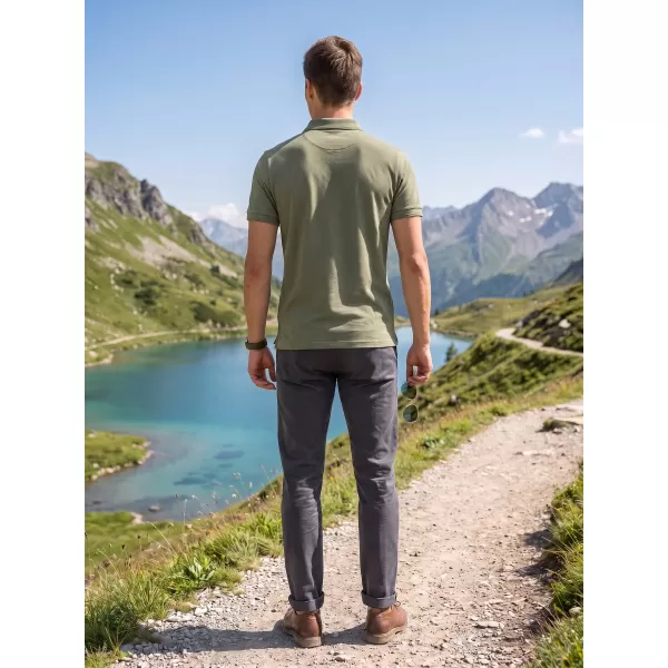  Pánské triko s límečkem ALTISPORT ALM013203 KHAKI 