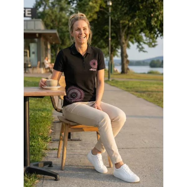  Dámské triko s límečkem ALTISPORT ALW024210 ČERNORŮŽOVÁ 