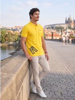 Pánské triko s límečkem ALTISPORT ALM013203 ŽLUTÁ