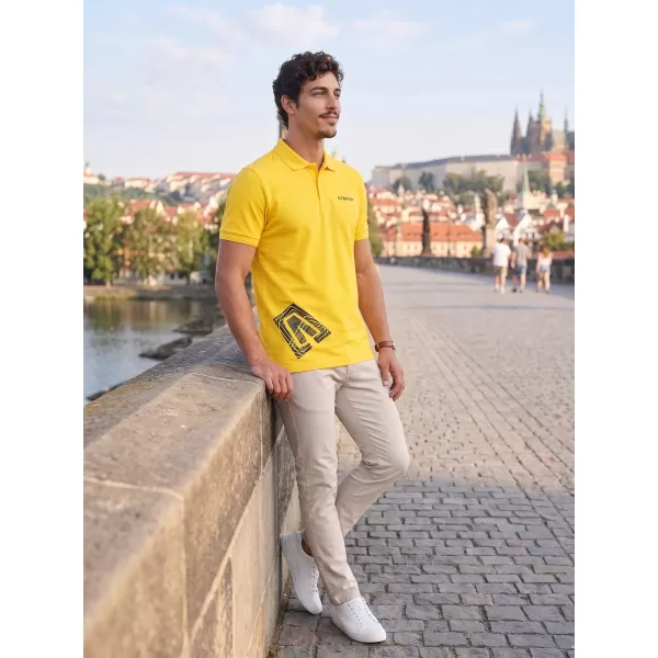  Pánské triko s límečkem ALTISPORT ALM013203 ŽLUTÁ 