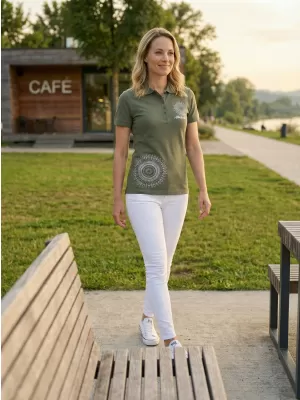 Dámské triko s límečkem ALTISPORT ALW024210 KHAKI