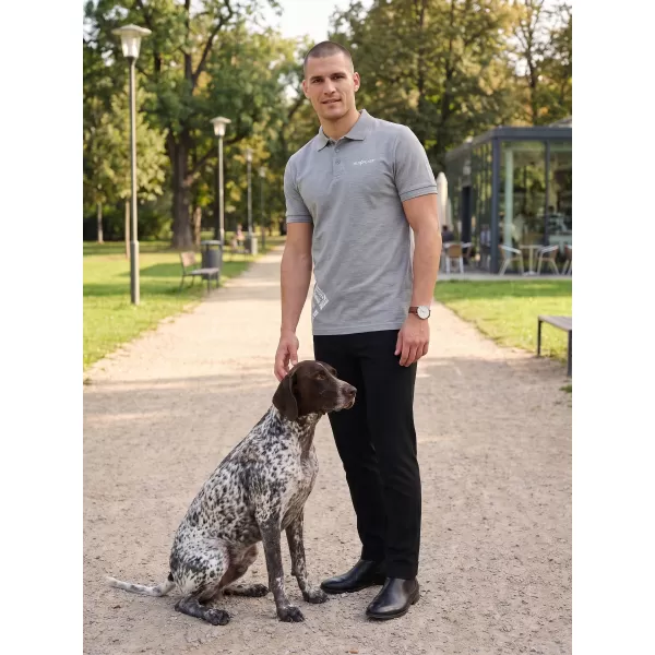  Pánské triko s límečkem ALTISPORT ALM013203 TMAVĚ ŠEDÝ MELÍR 