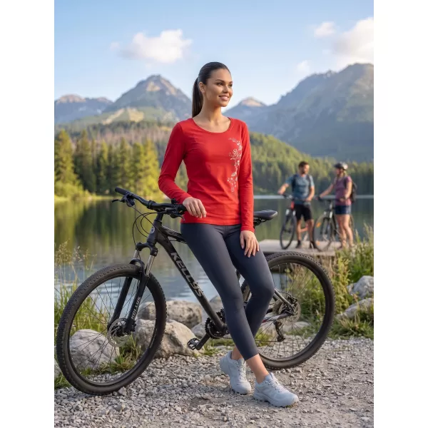  Dámské triko s dlouhým rukávem ALTISPORT CARRYOVER ALW029169 ČERVENÁ 