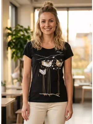 Dámské triko ALTISPORT CARRYOVER ALW043122 ČERNOZLATÁ