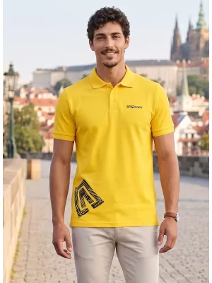 Pánské triko s límečkem ALTISPORT ALM013203 ŽLUTÁ