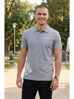 Pánské triko s límečkem ALTISPORT ALM013203 TMAVĚ ŠEDÝ MELÍR