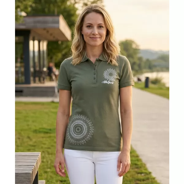  Dámské triko s límečkem ALTISPORT ALW024210 KHAKI 