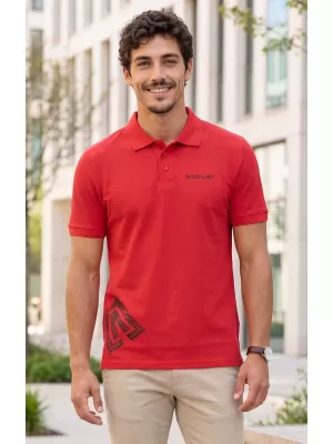 Pánské triko s límečkem ALTISPORT ALM013203 ČERVENÁ