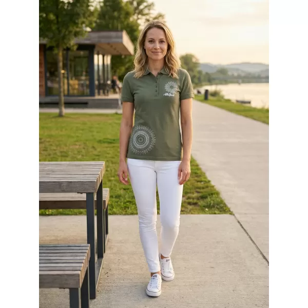  Dámské triko s límečkem ALTISPORT ALW024210 KHAKI 