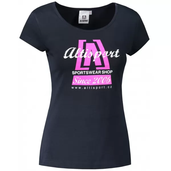  Dámské triko ALTISPORT ALW047122 NÁMOŘNÍ MODRÁ/RŮŽOVÁ 