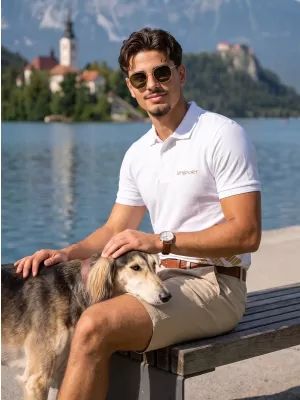 Pánské triko s límečkem ALTISPORT ALM013203 BÍLÁ
