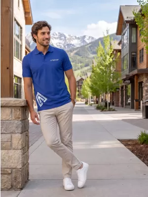 Pánské triko s límečkem ALTISPORT ALM013203 KRÁLOVSKÁ MODRÁ